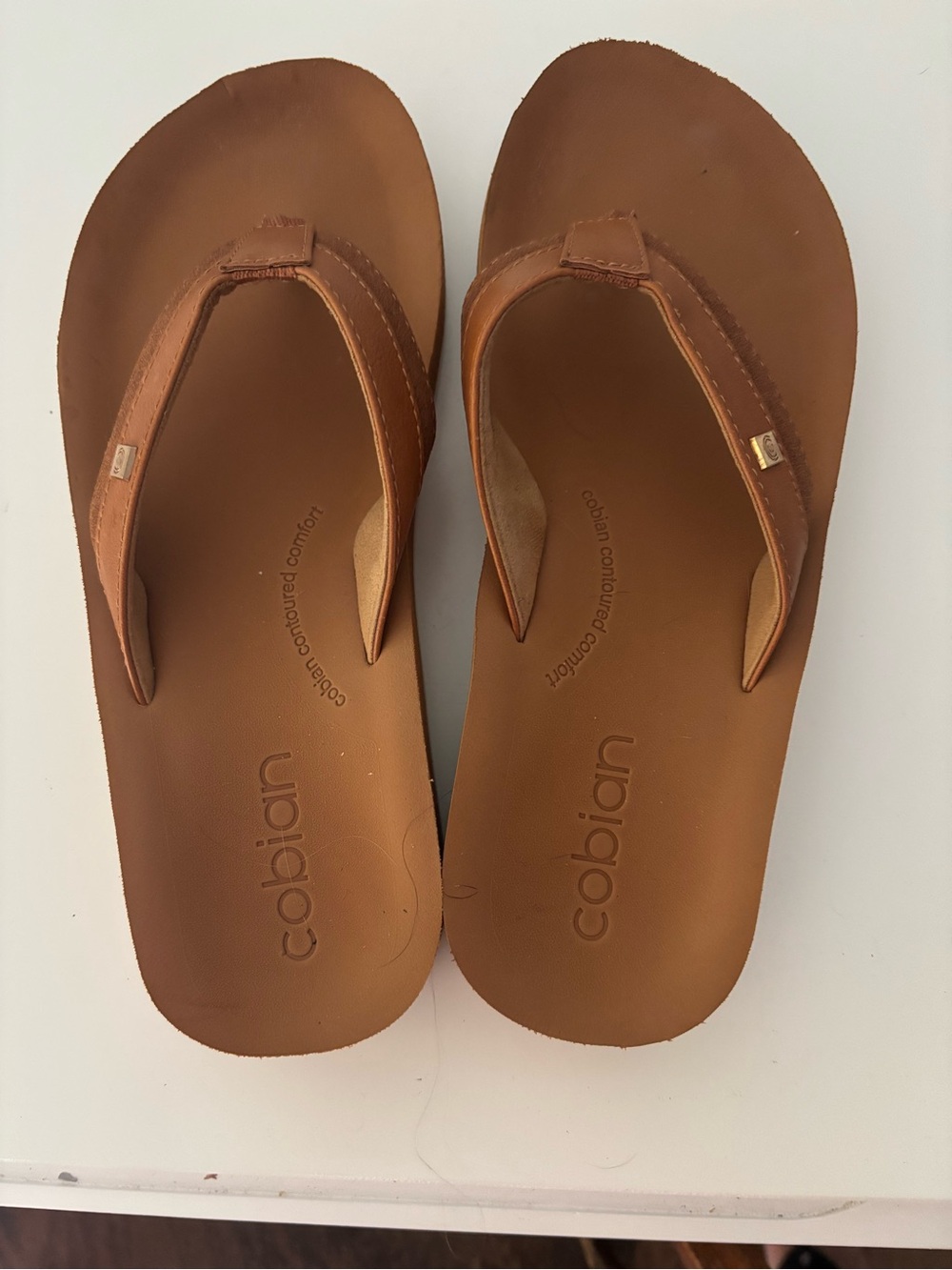 Cobian Women's Brown Leather Thong Sandals